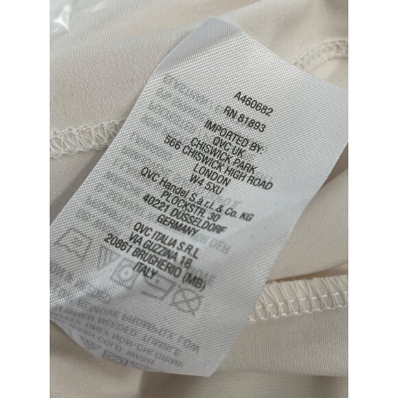 Susan Graver Liquid Knit Scoop Neck Top and Scarf Set Womens MED Ivory Plaid NEW - Picture 6 of 7